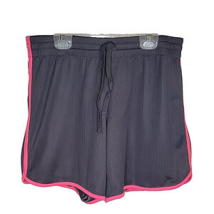 Athletic Work Womens Athletic Grey/Pink Trim Elastic Waist Tie Mesh Sz M (8-10)